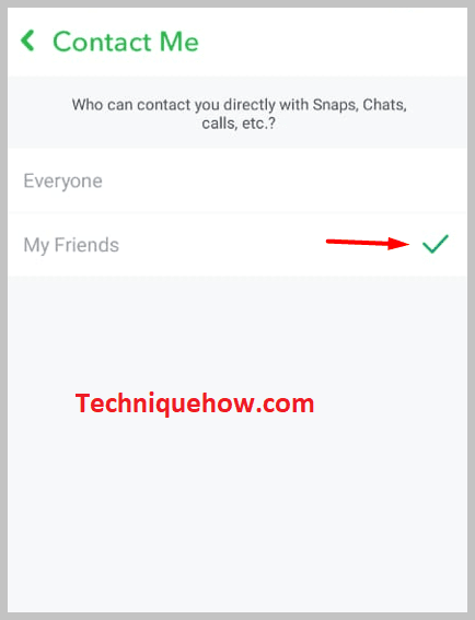 My friends section on snapchat app