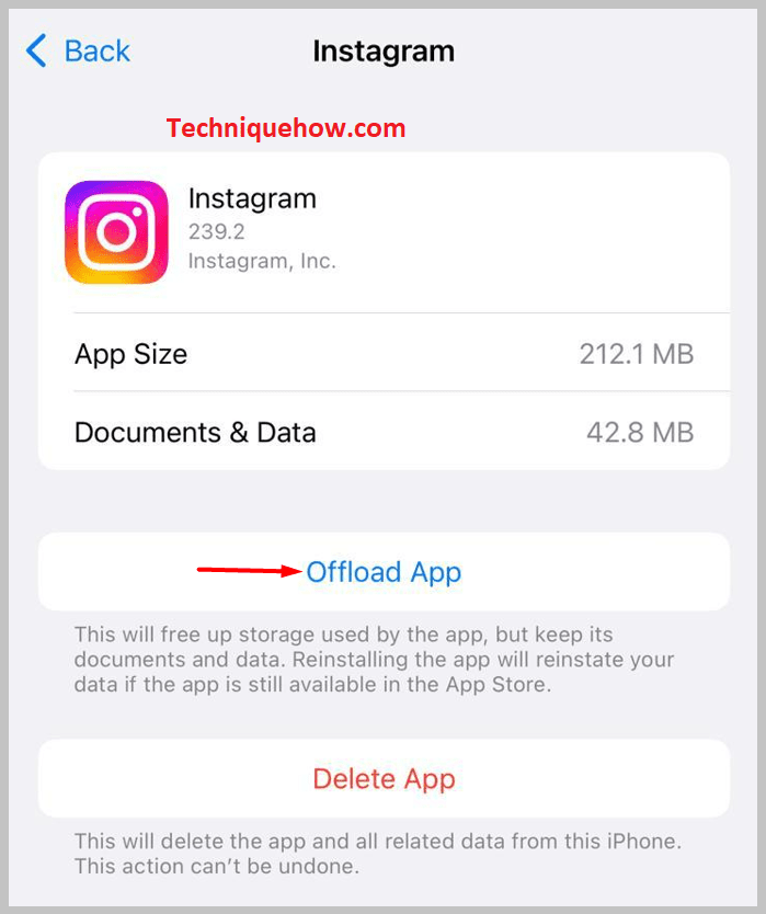 Offload App on iphone