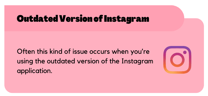 Outdated version of Instagram