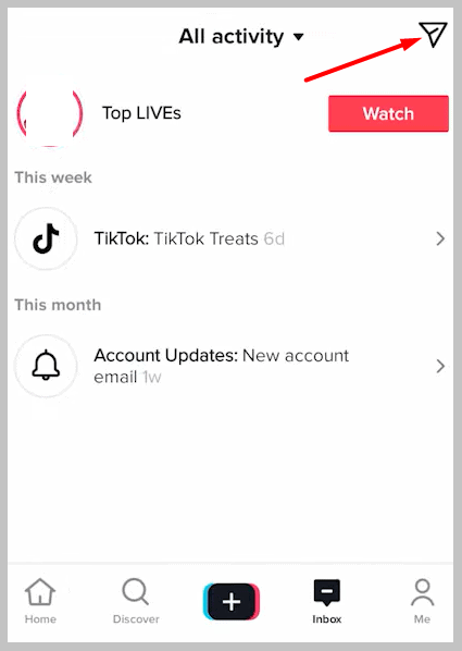 Paper Plane icon on tiktok