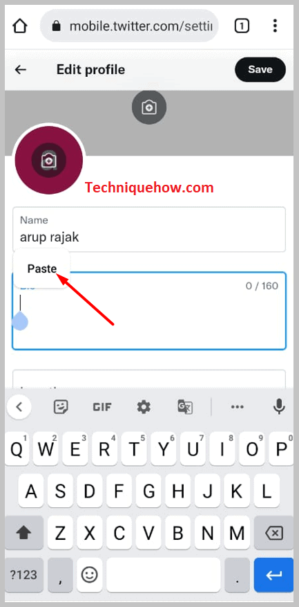 Paste your Instagram link on your bio