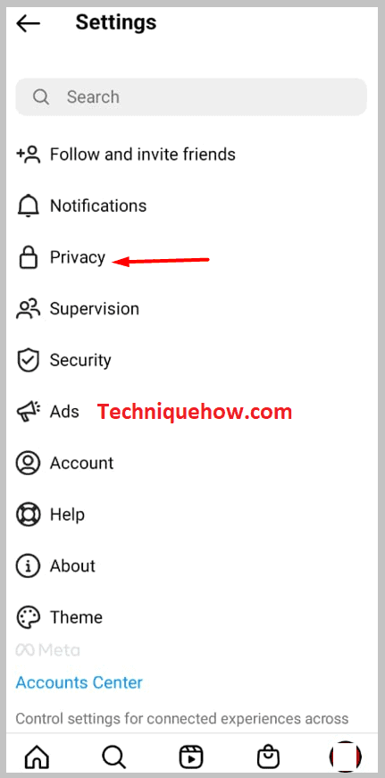 Privacy option instagram