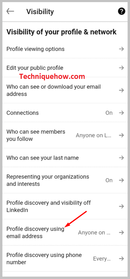 Profile Discovery using the email address