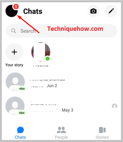 Profile icon on messengers app mobile