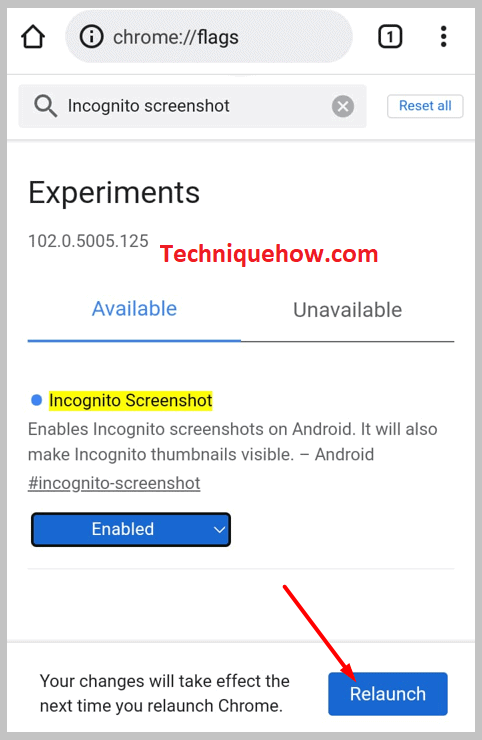 Relaunch button