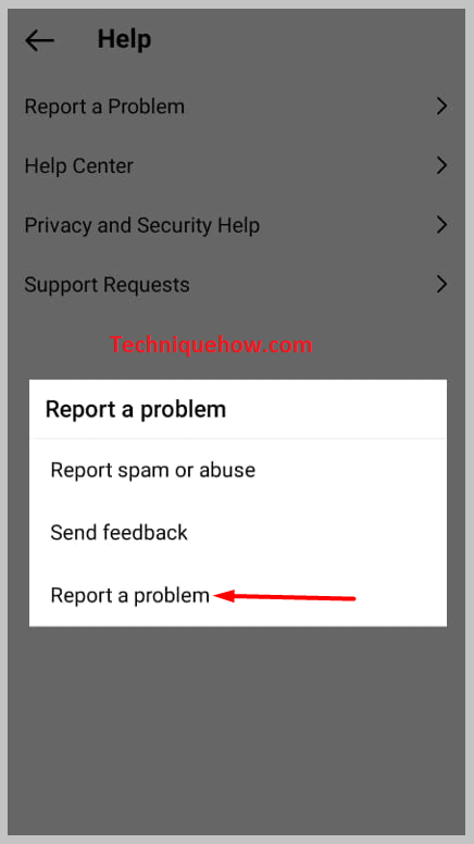 Report a Problem on instagram