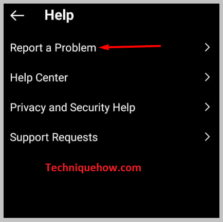 Report a Problem on instagram