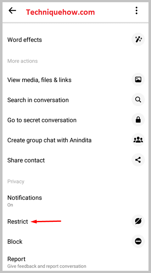 Restrict on messenger