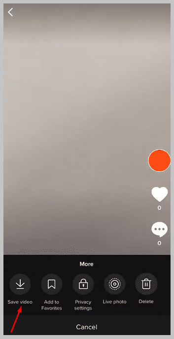 Save Video on tiktok