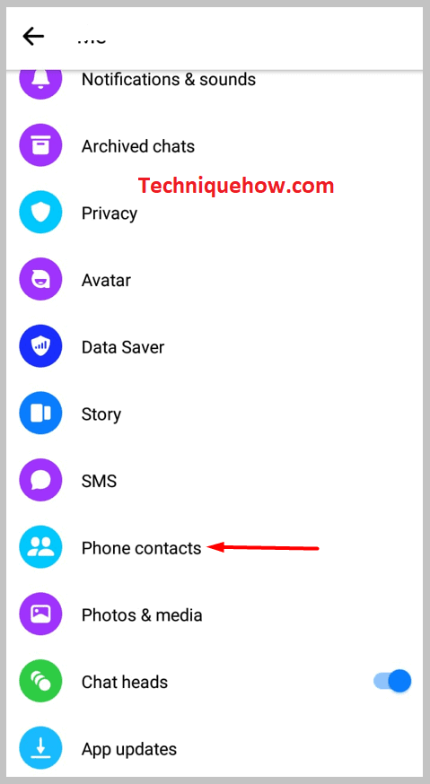 Scroll the list and go to messenger app