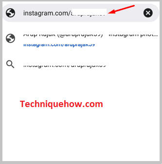 Search on username on instagram
