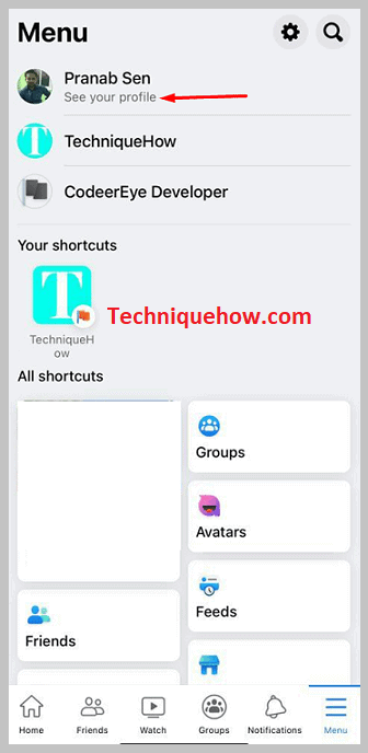 See your profile on iPhone