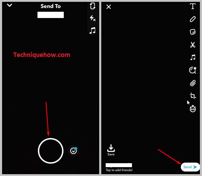 Send a snap to the user after clicking it