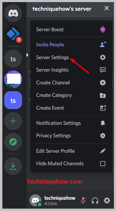 Server Settings on discord