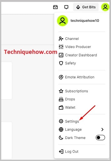 Settings and go to Profile Settings