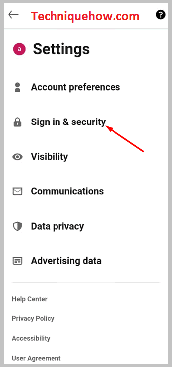 Sign-in & Security on LinkedIn