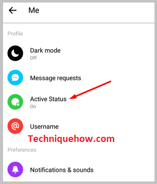 Tab on Active Status