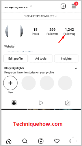 Tab on Following