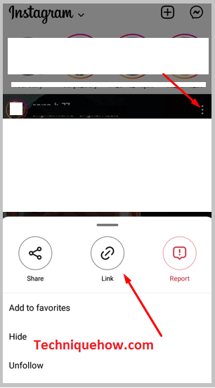 Tab on three dot icon on instagram