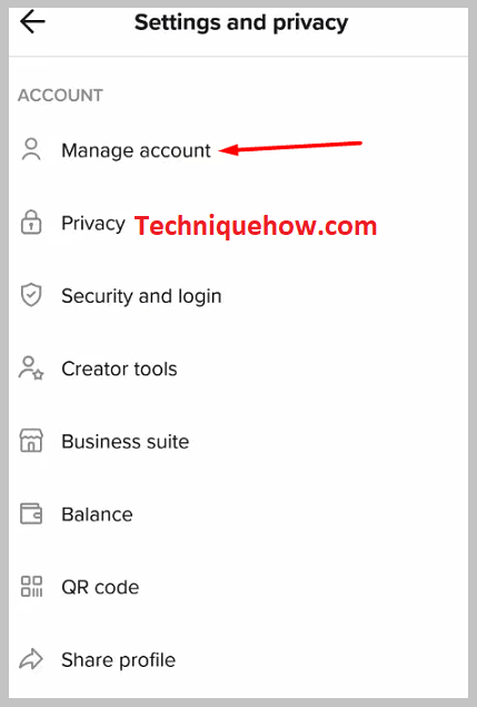 Tap on Manage account