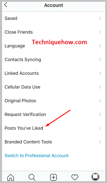Tap on Posts You've Liked