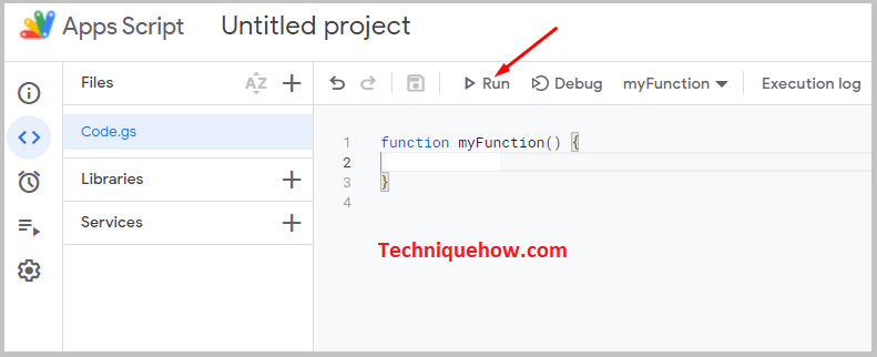 Tap on Run Icon