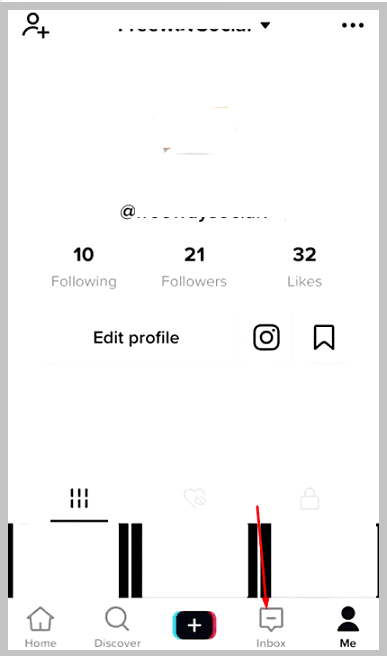 Tap on your Inbox on tiktok app