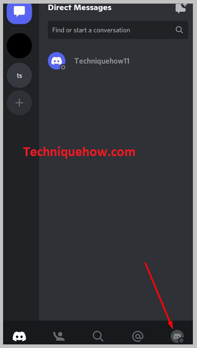 Tap the profile icon