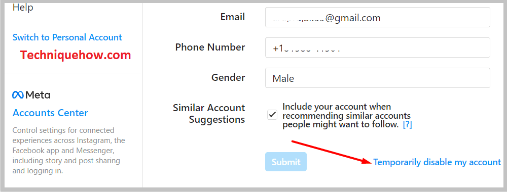 Temporarily disable my account