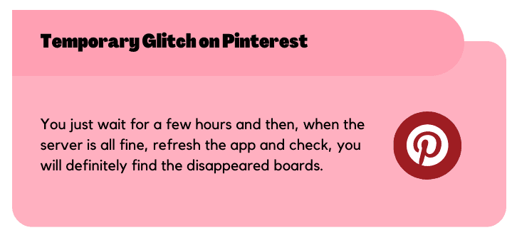 Temporary Glitch on Pinterest