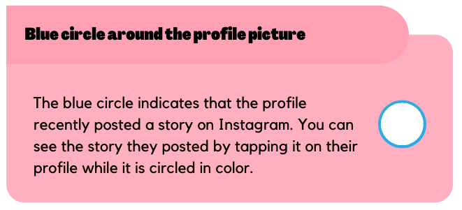 The Instagram blue circle around the profile picture