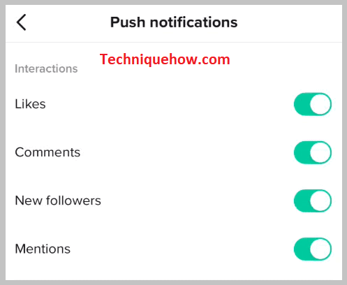 Turn on Notifications for INTERACTIONS