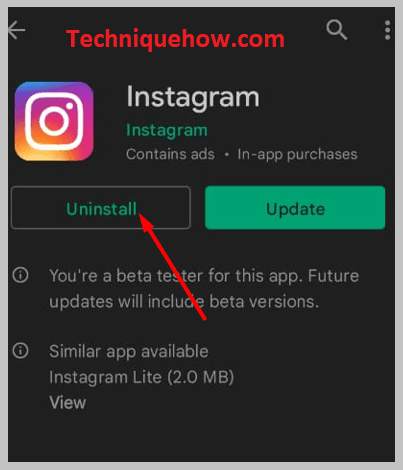 Uninstall on mobile app