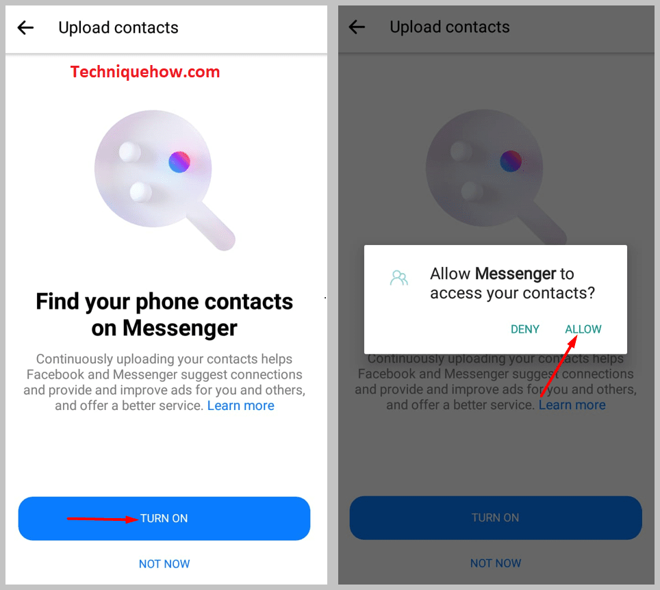 Upload Contacts & Turn ON