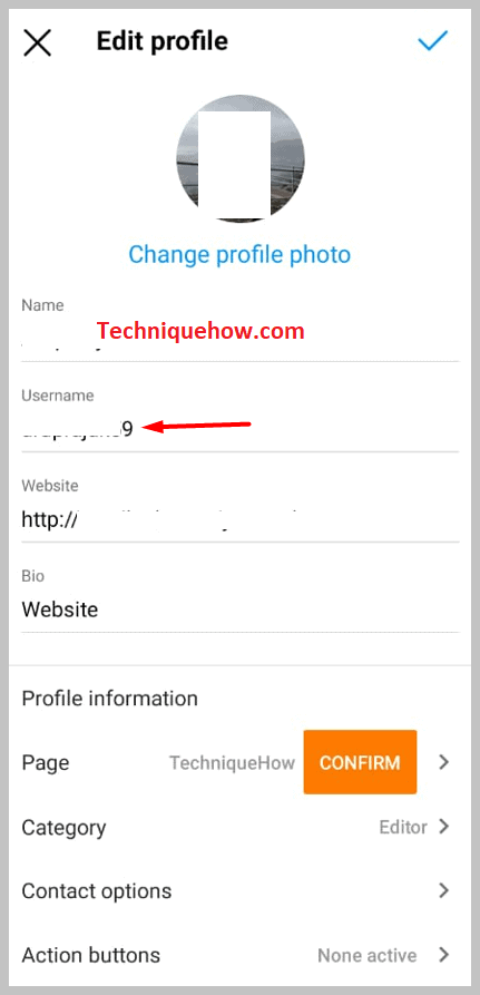 Username column