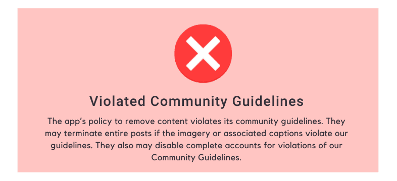 Violated Community Guidelines