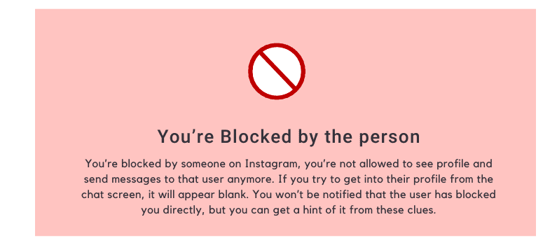 You’re Blocked by the person