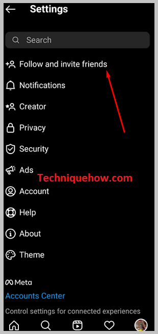 click on Follow and invite friends