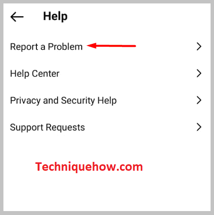 click on Report a Problem