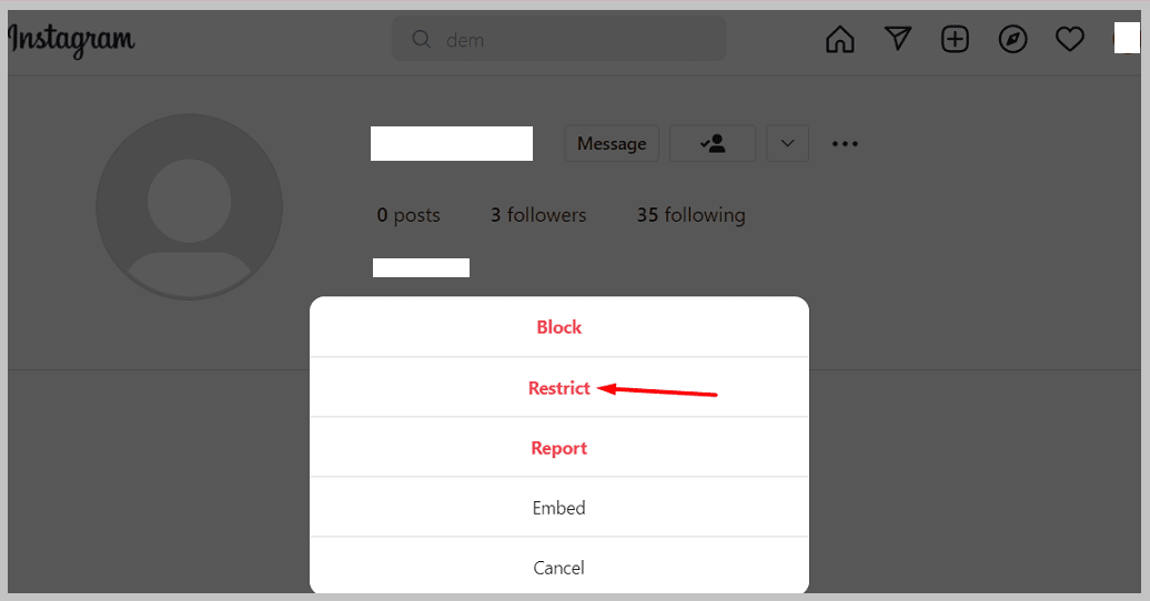 click on Restrict