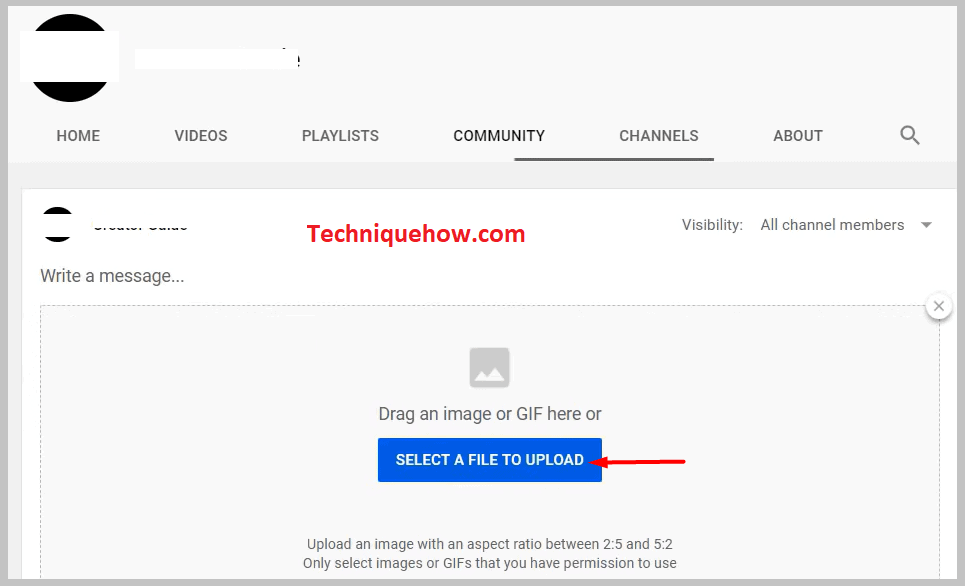 click on Select a file to upload
