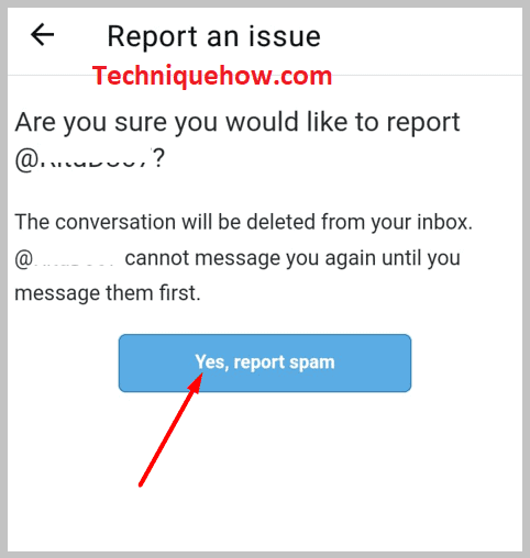 click on Yes, report spam app