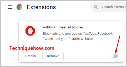 click on disable