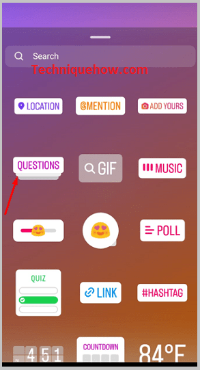 click on question
