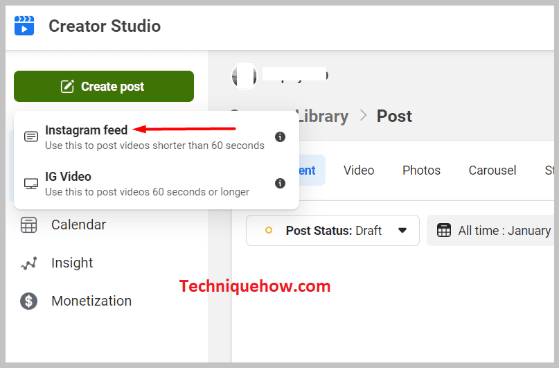 click on the Instagram Feed option