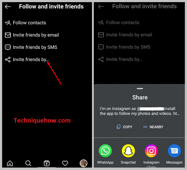click on the Invite friends by