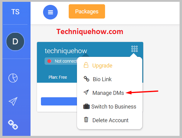 click on the Manage option