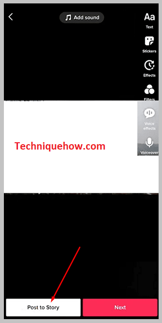 click on the Post to Story option