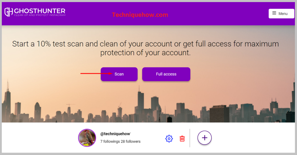 click on the Scan button