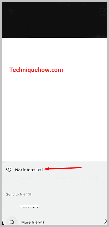 click on the option Not interested